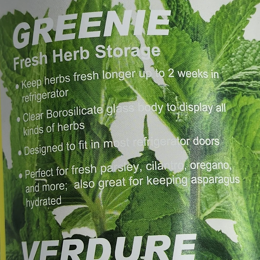 Cleae Borosilicate Glass Herb Keeper and Herb‎ Storage Container 12.2x4.7in